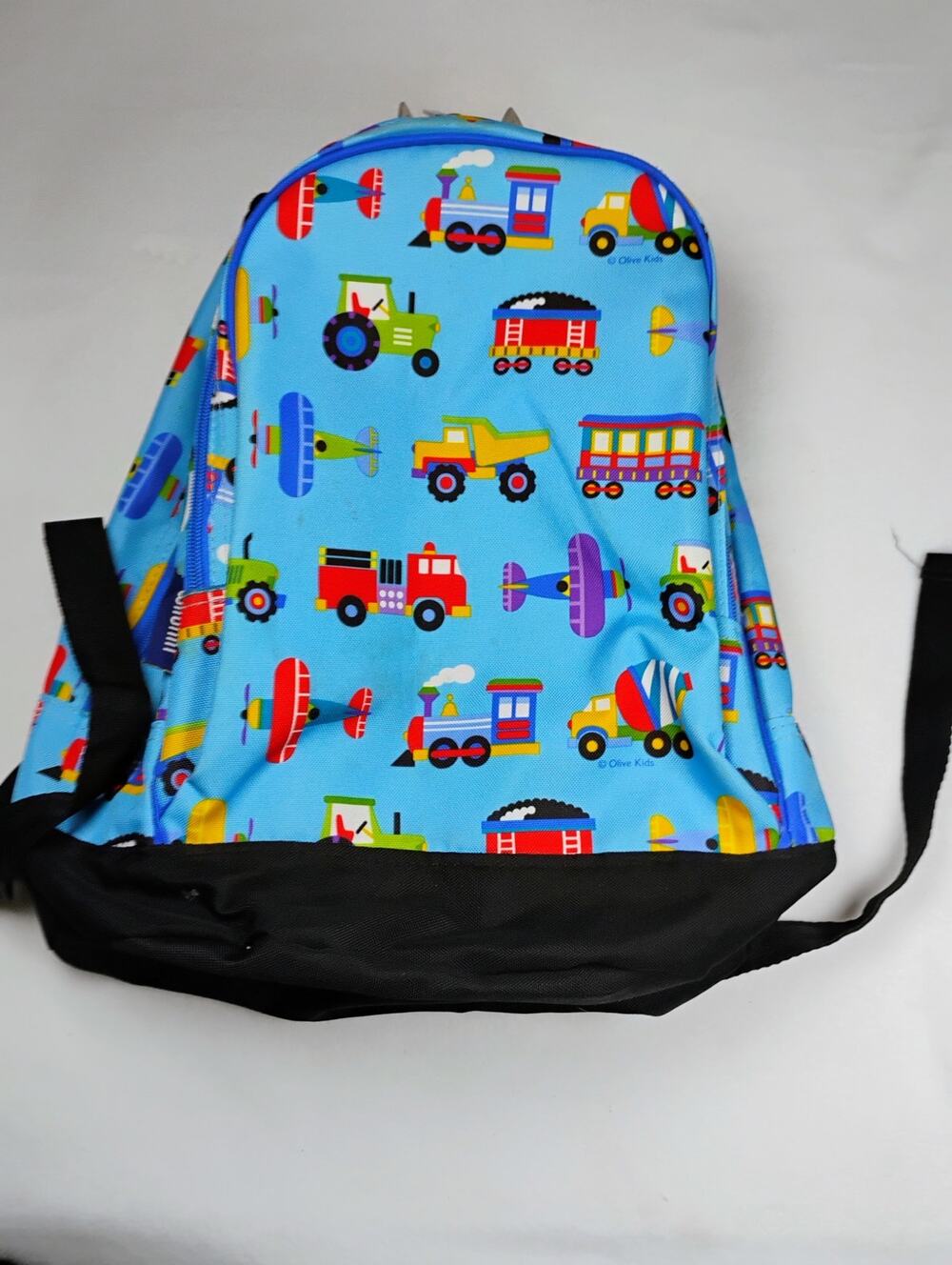 Wildkin Kids Preschool Backpack Blue Transportation Print Train Plane Truck
